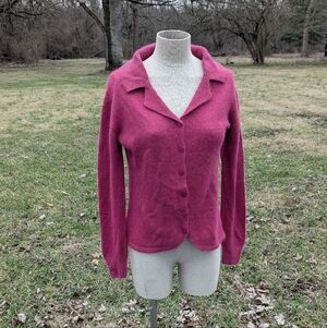 Y2K Takeout New York Pink Heart Button Cardigan